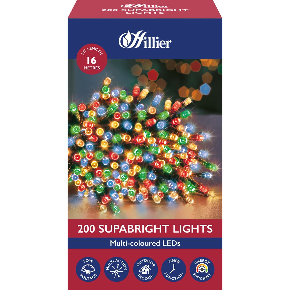 SupaBrights 200 LED Multicolour Christmas Lights 16m 5052998057684